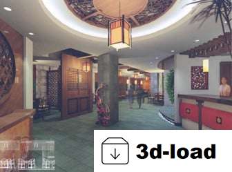 3d модель Роскошная гостиница интерьер сцены