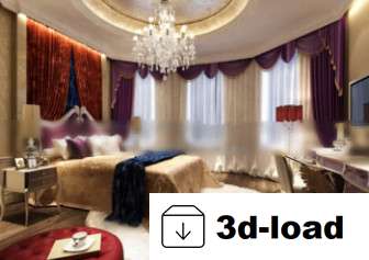 3d модель Роскошная Интерьерная Свадебная Спальня