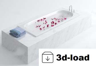 3d модель Роскошная ванна с цветком