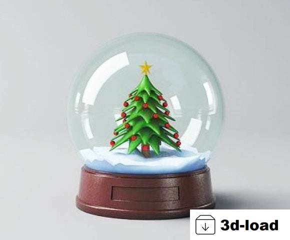 3d модель Рождественский Снежный Глобус Подарок