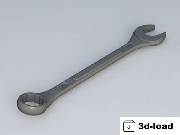 3d модель Ручной инструмент с открытым торцом гаечный ключ