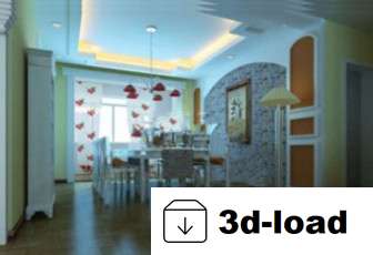 3d модель Рустик Ресторан Дизайн интерьера Сцена
