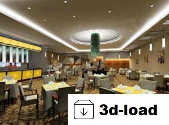 3d модель Сцена ресторана Интерьер