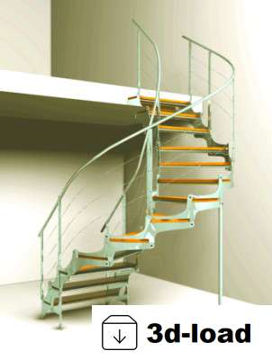 3d модель Сцена с винтовой лестницей
