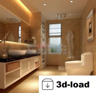 3d модель Сцена Туалет Интерьер