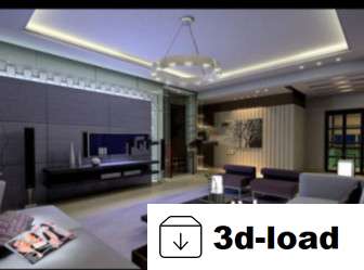 3d модель Семейная гостиная Интерьер Сцена