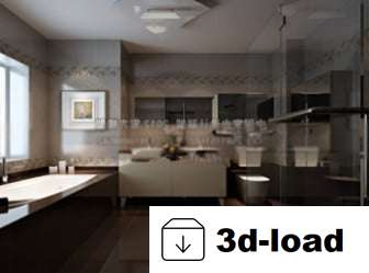 3d модель Семейная ванная комната Интерьерная сцена