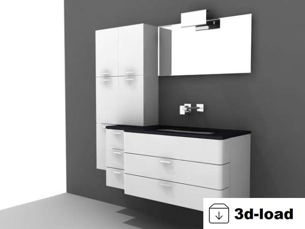 3d модель Современная одноярусная ванная комната суета