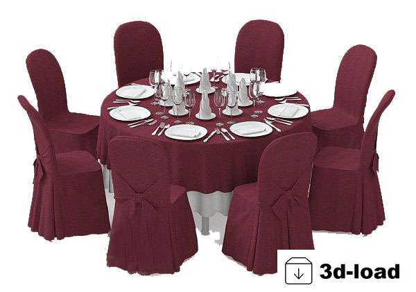 3d модель Свадебный столик в ресторане