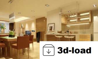3d модель Теплая Кухня Пространство Интерьер Сцена
