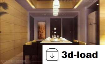 3d модель Теплая Стиль Кухня Столовая Интерьерная Сцена
