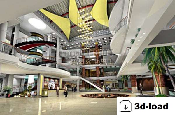 3d модель Торговый центр Центр Холл Интерьер