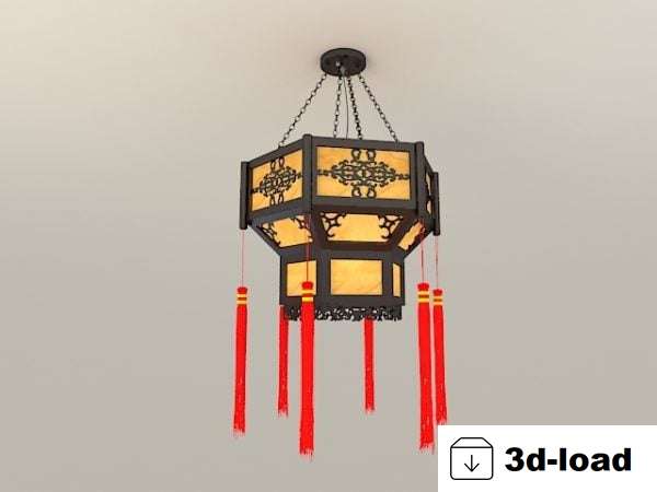 3d модель Традиционный китайский фонарь 3D светильник модель