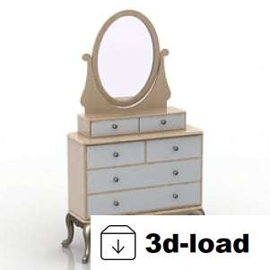 3d модель Туалетный столик с зеркалом