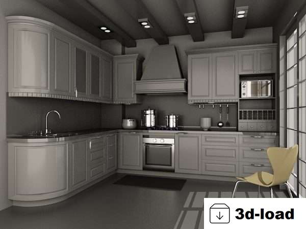 3d модель Угловые кухонные гарнитуры Дизайн квартиры