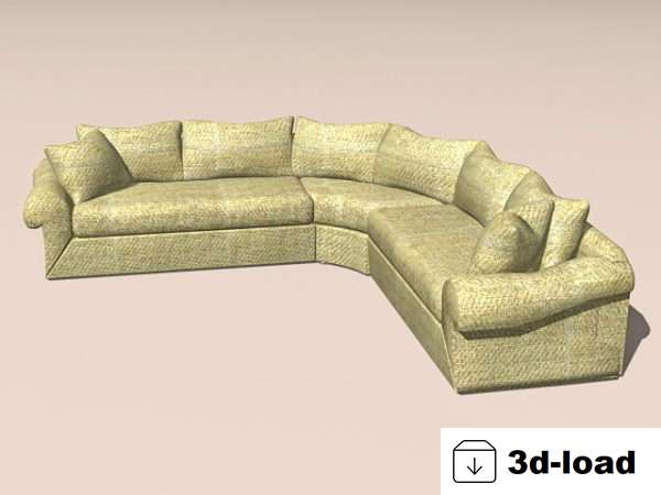 3d модель Угловой секционный диван