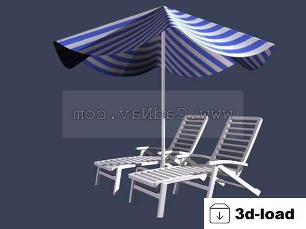 3d модель Уличная мебель пляжный стул зонтик