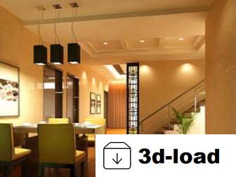 3d модель Уютный интерьер ресторана