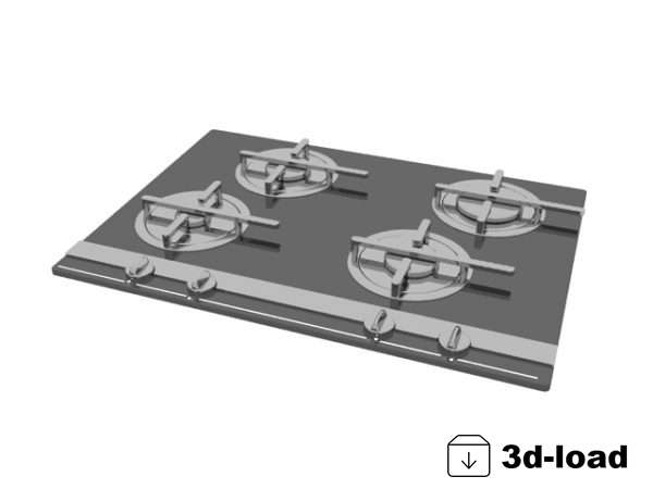 3d модель Встроенная кухонная газовая варочная панель