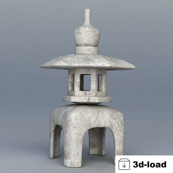 3d модель Японская Архитектура Каменный Сад Фонарь