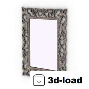 3d модель Зеркало с изогнутой декоративной рамой
