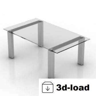 3d модель Журнальный столик из прозрачного стекла Бесплатная