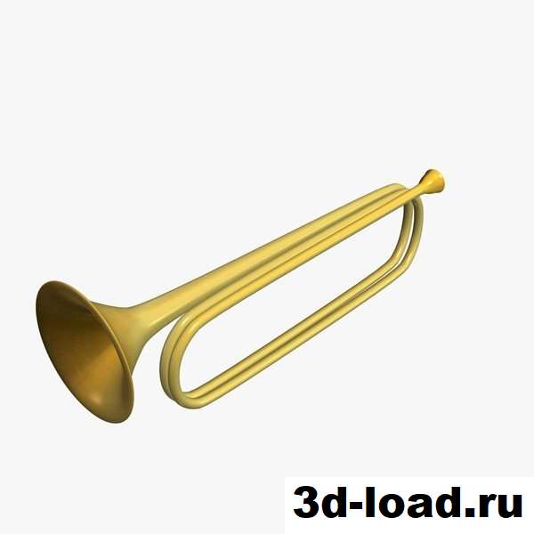 3d модель медная роговая труба
